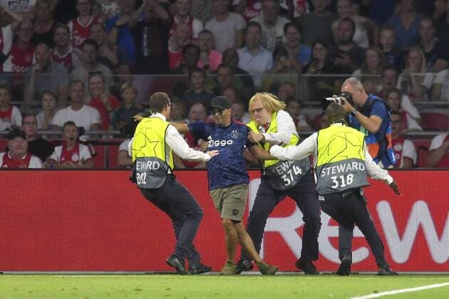 A Streaker during the UEFA Champions League play-offs 2nd leg Ajax-Apoel on August 28 2019 in Amsterdam, Netherlands. Noxthirdxpartyxsales  (110762785)