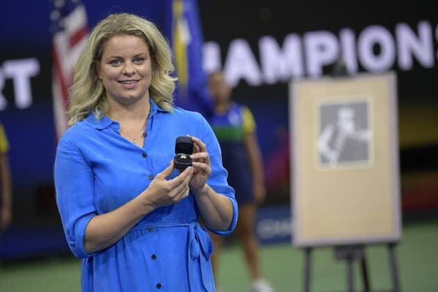 Kim Clijsters, the newest inductee into the US Open s Court of Champions, pictured during a ceremony on the third day of the US Open Grand Slam tennis tournament, at Flushing Meadow, in New York City, USA, Wednesday 28 August 2019. YORICKxJANSENS  x05651047x