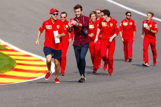 FORMULA 1 2019 JOHNNIE WALKER BELGIAN GRAND PRIX, 29.08 - 01.09.2019 29.08.2019, Circuit de Spa-Francorchamps, Spa-Franchorchamps, FORMULA 1 2019 JOHNNIE WALKER BELGIAN GRAND PRIX, 29.08 - 01.09.2019 , im Bild Sebastian Vettel (GER 5), Scuderia Ferrari Mission Winnow rennt die Eau Rouge hinauf