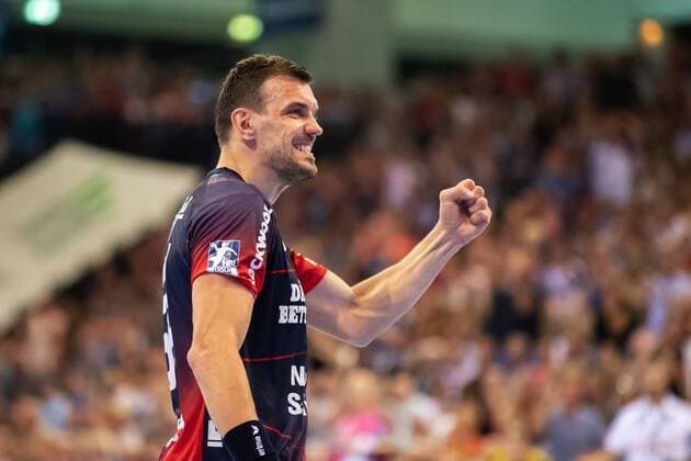SG Flensburg-Handewitt vs Rhein Neckar Loewen, LIQUI MOLY Handball-Bundesliga, Flensburg; 29.08.19 Jubel nach Sieg Michal Jurecki (SG Flensburg-Handewitt, 55) Copyright: xBEAUTIFULxSPORTS MarioxM.xKobergx