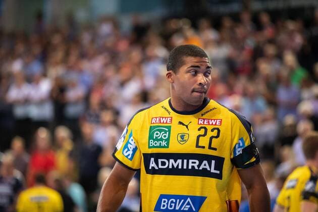 SG Flensburg-Handewitt vs Rhein Neckar Loewen, LIQUI MOLY Handball-Bundesliga, Flensburg; 29.08.19 Mads Mensah Larsen (Rhein-Neckar-Loewen, 22) nach dem Spiel Copyright: xBEAUTIFULxSPORTS MarioxM.xKobergx
