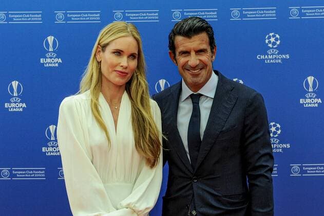 Fußball, Champions League, Gruppen-Auslosung in Monaco Luis Figo et sa femme Helen Svedin FOOTBALL : UEFA Draw - Champion s League - Monaco - 29 08 2019 NorbertScanella PanoramiC 