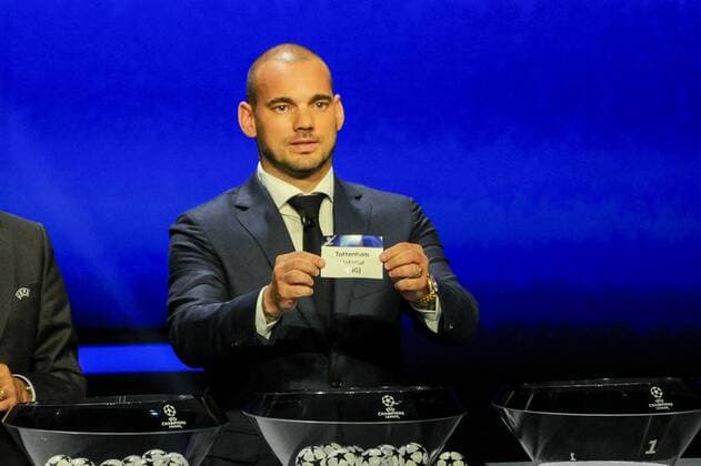 Fußball, Champions League, Gruppen-Auslosung in Monaco Wesley Sneijder annonce Tottenham FOOTBALL : UEFA Draw - Champion s League - Monaco - 29 08 2019 NorbertScanella PanoramiC 