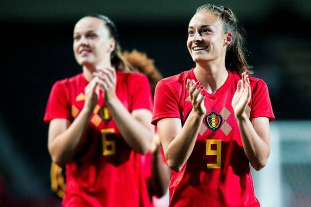 Fußball, Damen Länderspiel, Belgien - England HEVERLEE, BELGIUM - AUGUST 29: Tessa Wullaert of Belgium after the International Friendly, Länderspiel, Nationalmannschaft women match between Belgium and England at the King Power at Den Dreef Stadion on August 29, 2019 in Heverlee, Belgium, 29 08 2019. FOOTBALL FEMININ : Belgique Vs Angleterre - Amical - 29 08 2019 PhotoNews Panoramic 