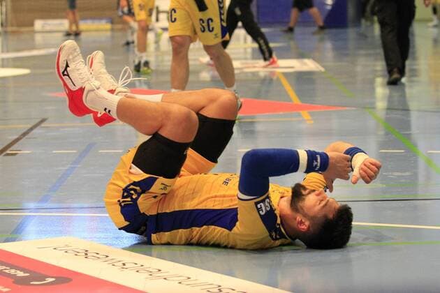 2.Bundesliga Handball VfL Luebeck-Schwartau - VfL Gummersbach 30.08.2019, Hansehalle Luebeck, GER, VfL Luebeck-Schwartau - VfL Gummersbach im Bild picture shows Tin Kontrec VfL Gummersbach ist enttäuscht enttaeuscht