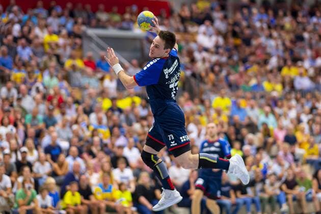 Konstanz, Deutschland 30. August 2019: 2. BL - 19 20- HSG Konstanz vs. SG BBM Bietigheim Martin Marcec (SG BBM Bietigheim) Konstanz Baden-Württemberg Deutschland