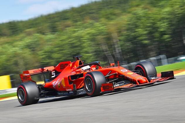 31.08.2019, xekx, Motorsport FIA Formel 1, Großer Preis von Belgien 2019 - Qualifying emspor, Sebastian Vettel (Ferrari) (DFL DFB REGULATIONS PROHIBIT ANY USE OF PHOTOGRAPHS as IMAGE SEQUENCES and or QUASI-VIDEO) Spa