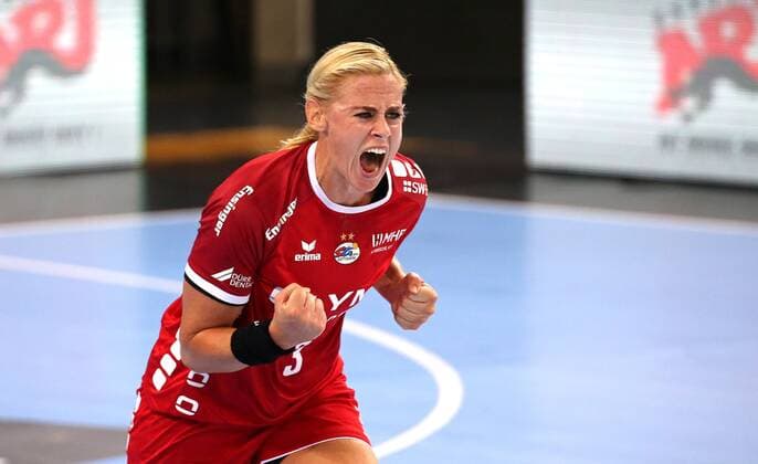 18.05.2019, Deutschland, Ludwigsburg, Handball 1. Bundesliga Frauen, Saison 2019 2020 HBF-Supercup 2019, SG BBM Bietigheim vs. Thüringer HC: Maura Visser (BBM) jubelt, Jubel