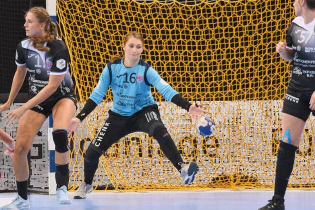 Ann-Cathrin Giegerich (Thueringer HC 16) im Tor DHB, Handbal, Frauen, HBF , Super-Cup , Ludwigsburg, 31.08.2019, Foto:TBaur Eibner SG BBM Bietigheim vs. Thueringer HC Ludwigsburg Copyright: xEIBNER TobiasxBaurx EP_TBR