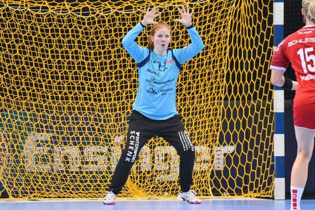 Marie Davidsen (Thueringer HC 12) im Tor DHB, Handbal, Frauen, HBF , Super-Cup , Ludwigsburg, 31.08.2019, Foto:TBaur Eibner SG BBM Bietigheim vs. Thueringer HC Ludwigsburg Copyright: xEIBNER TobiasxBaurx EP_TBR