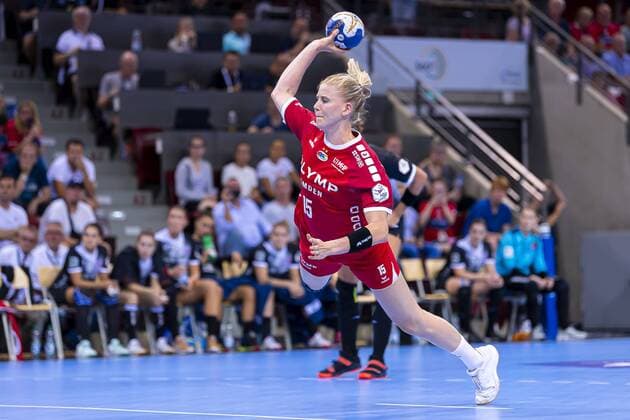 Ludwigsburg, Deutschland 31. August 2019: HBF - Supercup 2019- SG BBM Bietigheim vs. Thueringer HC Kim Naidzinavicius (Bietigheim) Ludwigsburg MHP Arena Baden-Württemberg Deutschland