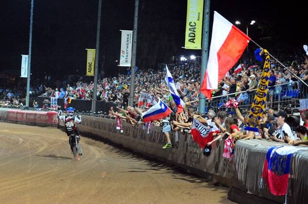 Sieger Maciej Janowski (Polen) - Jubel - Speedway GP 2019 von Deutschland in Teterow