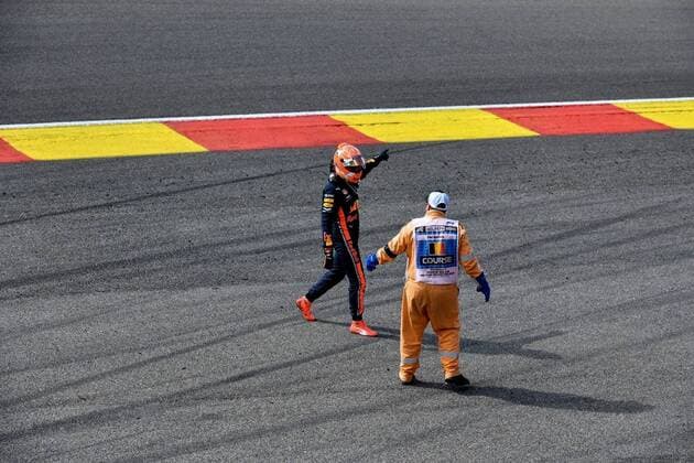 Red Bull s Dutch driver Max Verstappen had to stop during the Spa-Francorchamps Formula One Grand Prix of Belgium race, in Spa-Francorchamps, Sunday 01 September 2019. NICOLASxLAMBERT  x05653564x