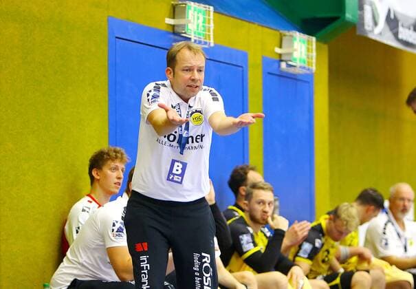 Trainer Jan Gorr (Coburg) Handball 2.Liga 2019 20 EHV Aue - HSC 2000 Coburg am 1.9.2019 EHV Aue - HSC 2000 Coburg