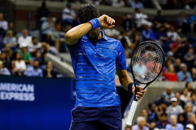 Novak Djokovic of Serbia reacts during his match against Stan Wawrinka of Switzerland in the third round on Arthur Ashe Stadium at the USTA Billie Jean King National Tennis Center on September 01, 2019 in New York City.  Copyright: xElenaxLeonix xIPAx xElenaxLeonix 0