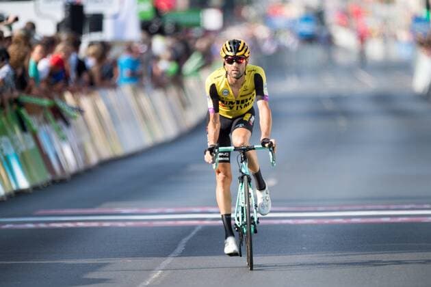 Paul MARTENS (Team Jumbo - Visma) kommt in das Ziel, Aktion, 2. Etappe, Marburg (GER) - Goettingen (GER), Ziel in Goettingen Deutschland am 30.08.2019. Deutschland Tour 2019 vom 29.08.- 01.09.2019 in Deutschland. Â