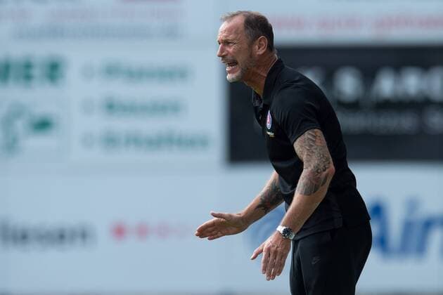 Fußball, Trainerhistorie, Wuppertaler SV Rödinghausen, Deutschland 31.08.2019: Regionalliga West - 2019 2020 - SV Rödinghausen vs. Wuppertaler SV Andreas Zimmermann (Trainer Wuppertal) Rödinghausen Nordrhein-Westfalen Deutschland Häcker Wiehenstadion
