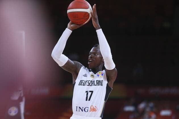 SHENZHEN, CHINA - SEPTEMBER 03: Dennis Schroder 17 of Germany shoots the ball during FIBA WM World Cup 2019 Group G match between Germany and Dominican Republic at Shenzhen Bay Sports Center on September 3, 2019 in Shenzhen, China.  Copyright: xVCGx CFP111244067862 