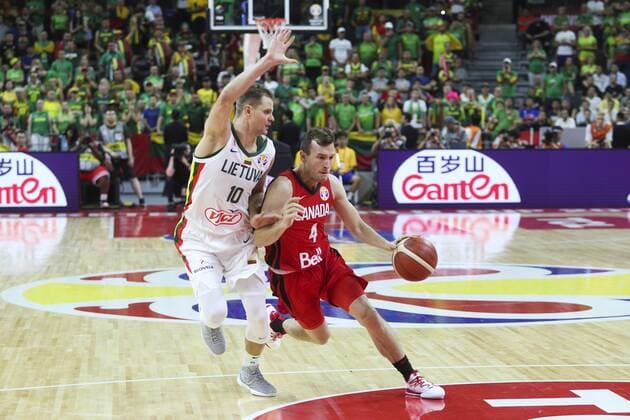 DONGGUAN, CHINA - SEPTEMBER 03: Brady Heslip 4 of Canada handles the ball during FIBA WM World Cup 2019 Group H match between Lithuania and Canada at Dongguan Basketball Centre on September 3, 2019 in Dongguan, Guangdong Province of China.  Copyright: xVCGx CFP111244090237 