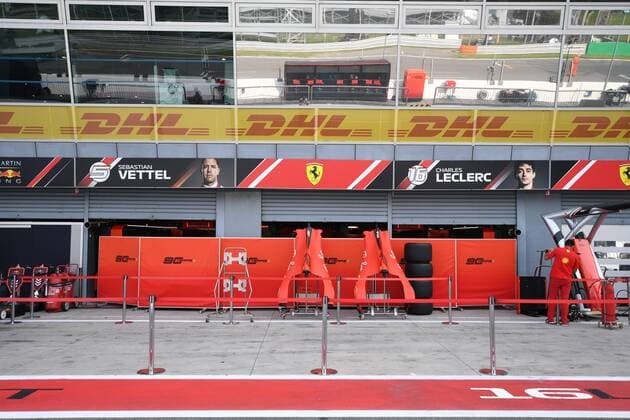 Die verhuellte Ferrari Box am Vormittag, Formel 1, Grosser Preis von Italien, 05.09.2019 Formel 1, Grosser Preis von Italien, 05.09.2019 Monza Copyright: xSchustx Eibner-Pressefotox EP_Schust