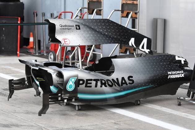 Fahrzeugteile von Lewis Hamilton ( 44, Mercedes-AMG Petronas Motorsport) in der Boxengasse, Formel 1, Grosser Preis von Italien, 05.09.2019 Formel 1, Grosser Preis von Italien, 05.09.2019 Monza Copyright: xSchustx Eibner-Pressefotox EP_Schust