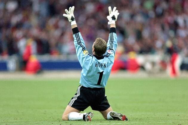 KOEPKE Andreas Torwart Team Deutschland Europameister UEFA Fussball Europameisterschaften 1996 in England Endspiel Finale, CZECH Republic - Deutschland im Wembley Stadion am 30 Juni 1996 in London
