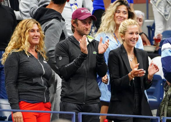Daniil Medvedev Ehefrau Daria Dasha und Trainer, coach Gilles Cervara in der Spielerlog Tennis - US Open 2019 - Grand Slam - Billie Jean King Tennis Center - New York - New York - USA - 6 September 2019. Copyright: xJuergenxHasenkopfx