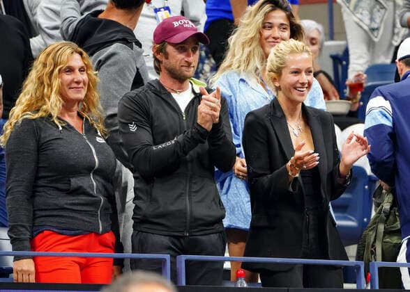 Daniil Medvedev Ehefrau Daria Dasha und Trainer, coach Gilles Cervara in der Spielerlog Tennis - US Open 2019 - Grand Slam - Billie Jean King Tennis Center - New York - New York - USA - 6 September 2019. Copyright: xJuergenxHasenkopfx