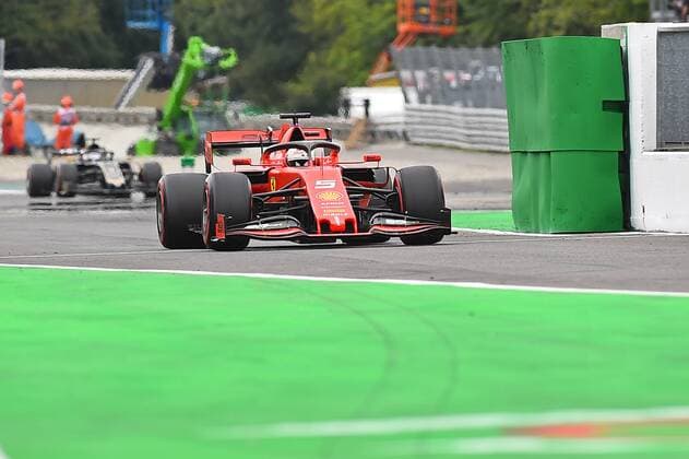 07.09.2019, xekx, Motorsport FIA Formel 1, Großer Preis von Italien - Qualifying emspor, Sebastian Vettel (Ferrari) (DFL DFB REGULATIONS PROHIBIT ANY USE OF PHOTOGRAPHS as IMAGE SEQUENCES and or QUASI-VIDEO) Monza