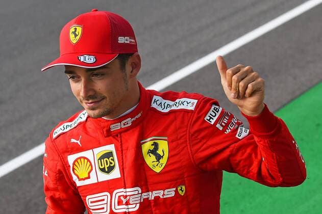 07.09.2019, xekx, Motorsport FIA Formel 1, Großer Preis von Italien - Qualifying emspor, 1. Startplatz Charles Leclerc (Ferrari) (DFL DFB REGULATIONS PROHIBIT ANY USE OF PHOTOGRAPHS as IMAGE SEQUENCES and or QUASI-VIDEO) Monza