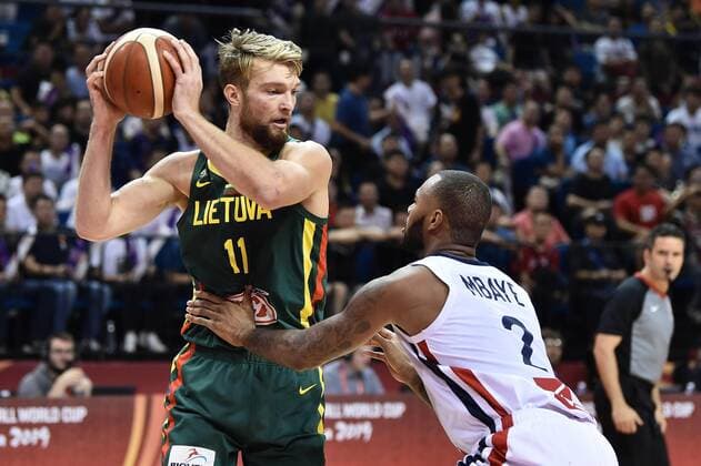 NANJING, CHINA - SEPTEMBER 07: Domantas Sabonis 11 of Lithuania handles the ball during FIBA World Cup 2019 Group L match between France and Lithuania at Nanjing Gymnasium of Youth Olympic Games, Olympische Spiele, Olympia, OS Park on September 7, 2019 in Nanjing, Jiangsu Province of China.  Copyright: xVCGx CFP111246205767 