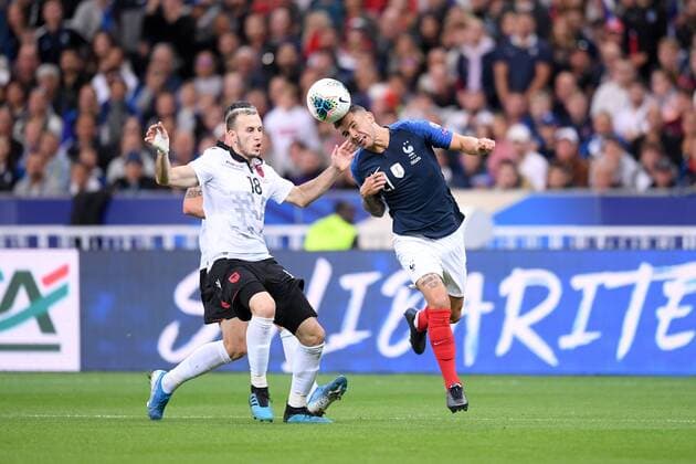 21 LUCAS HERNÃNDEZ (FRA) - 18 ADRIAN ISMAJLI (ALB) FOOTBALL : France vs Albanie - Qualifications Euro 2020 - 07 09 2019 FEP Panoramic 