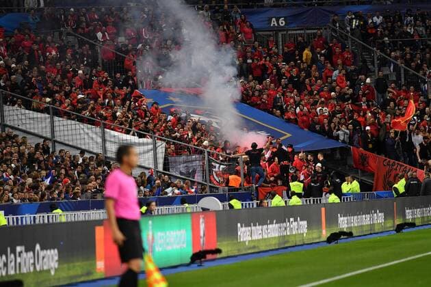 FRANCE ALBANIA EURO 2020 Albanian fans during the match France-Albania, 07 September 2019, at the Stade de France for the qualifications of Euro 2020.  JulienxMattiax xLexPictorium LePictorium_0213379