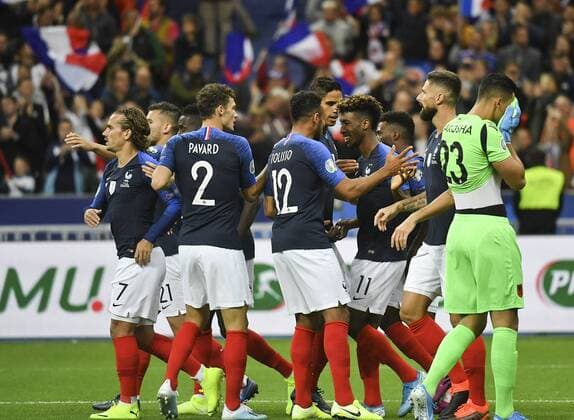 But et joie de Coman Kingsley FOOTBALL : Eliminatoires Euro 2020 UEFA France vs Albanie 7 09 2019 MAO PANORAMIC 