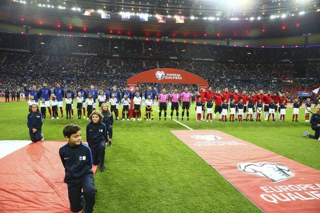 presentation equipe FOOTBALL : France vs Albanie - Match de Qualifications EURO 2020 - 07 09 2019 GwendolineLeGoff Panoramic 