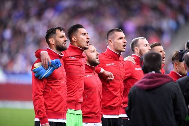 HYMNES - EQUIPE D ALBANIE DE FOOTBALL FOOTBALL : France vs Albanie - Qualifications Euro 2020 - 07 09 2019 FEP Panoramic 