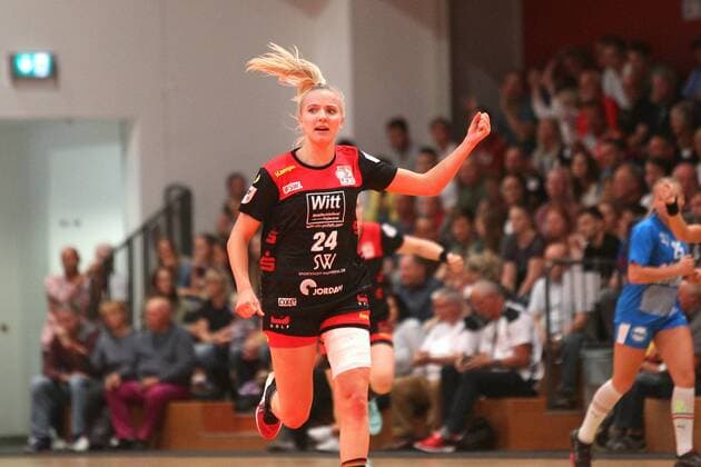 Handball, 2. HBF, HC Leipzig vs. TVB Wuppertal, 08.09.2019 Handball, 2. Bundesliga Frauen, HBF, Saison 2019 2020: HC Leipzig vs. TVB Wuppertal am 08.09.2019 in der Sporthalle Bruederstrasse Leipzig. Im Bild: Luisa KNIPPERT ( 24, TVB Wuppertal), Jubel Copyright: xBEAUTIFULxSPORTS JanxKaeferx