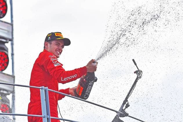 08.09.2019, xekx, Motorsport FIA Formel 1, Großer Preis von Italien - Rennen emspor, 1. Platz, Sieger, Charles Leclerc (Ferrari) (DFL DFB REGULATIONS PROHIBIT ANY USE OF PHOTOGRAPHS as IMAGE SEQUENCES and or QUASI-VIDEO) Monza