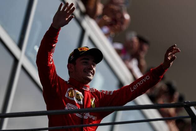 September 8, 2019, Monza, Italy: CHARLES LECLERC of Scuderia Ferrari on the podium after winning the Formula 1 Italian Grand Prix at Autodromo Nazionale Monza in Monza, Italy. 2019 Formula 1 Italian Grand Prix - Leclerc wins - ZUMAg147 20190908_zap_g147_010 Copyright: xJamesxGasperottix
