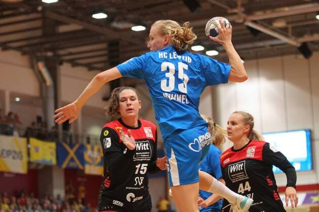 Handball, 2. HBF, HC Leipzig vs. TVB Wuppertal, 08.09.2019 Handball, 2. Bundesliga Frauen, HBF, Saison 2019 2020: HC Leipzig vs. TVB Wuppertal am 08.09.2019 in der Sporthalle Bruederstrasse Leipzig. Im Bild: Jaqueline HUMMEL ( 35, HC Leipzig) Copyright: xBEAUTIFULxSPORTS JanxKaeferx