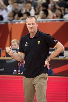 Basketball Shanghai 09.09.2019 FIBA Basketball Weltmeisterschaften World Cup WM Weltmeisterschaft Deutschland (GER) - Kanada (CAN) Henrik Rödl (Deutschland, Bundestrainer) Rodl Roedl Jubel