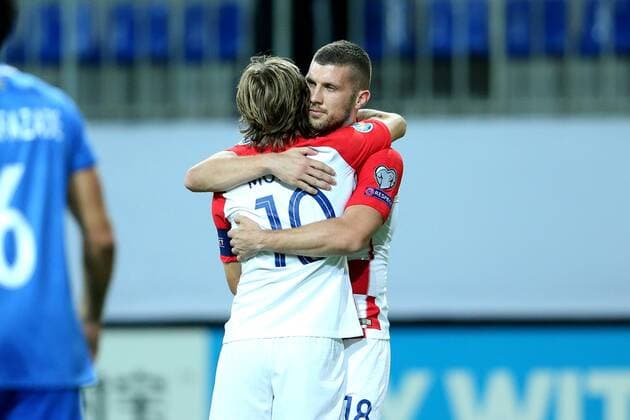Azerbaijan and Croatia meet in round 5 of European Championship, EM, Europameisterschaft qualifiers 09.09.2019., Backell Arena Stadium, Baku, Azerbaijan - European Championship Qualifiers, Group E, Round 5, Azerbaijan - Croatia. Luka Modric, Ante Rebic  LukaxStanzl PIXSELL