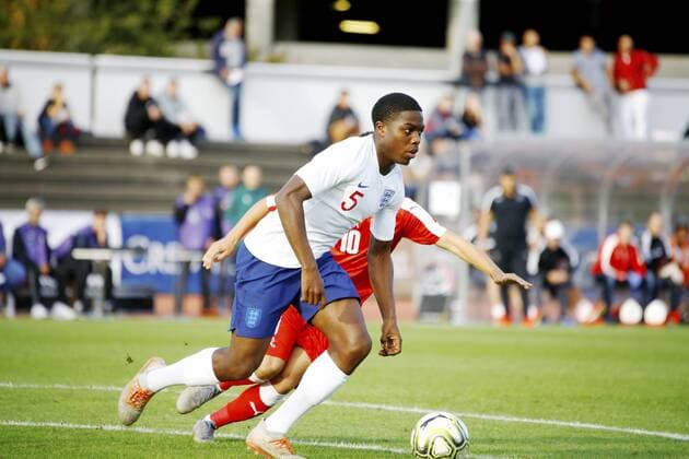 09.09.2019 Basel. Fussball Herren Saison 2019 2020 Laenderspiel U 20 Schweiz - England. Im Bild : Nathan Ferguson (GBR) Aktion Einzelbild