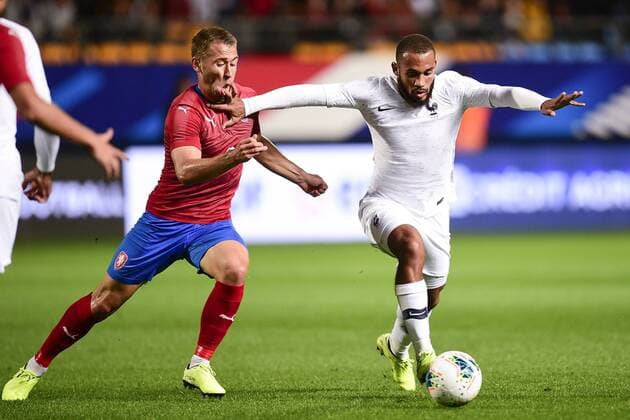Bryan Mbeumo (Fra) vs Filip Havelka (Rep Tcheq) FOOTBALL : France espoirs vs Republique Tcheque - 09 09 2019 JBAutissier Panoramic 