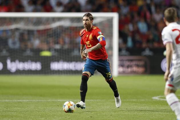Sergio Ramos (ESP), SEPTEMBER 8, 2019 - Football Soccer : UEFA European Championship, EM, Europameisterschaft 2020 qualifying round match between Spain 4-0 Faroe Islands at the Estadio Municipal El Molinon in Gijon, Spain. Noxthirdxpartyxsales  (111723692)