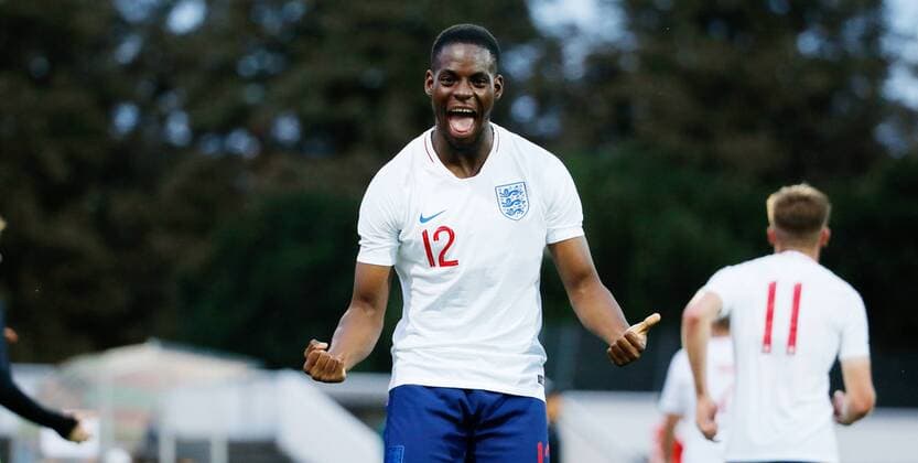 09.09.2019 Basel , SCHWEIZ , Saison 2019 2020 Herren Fussball Länderspiel U20 Schweiz - England Jubel Jonathan Leko (England U20)