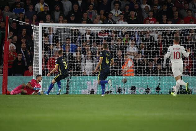 England v Kosovo UEFA EURO, EM, Europameisterschaft,Fussball 2020 Qualifiers Harry Kane of England scores his sides 2nd goal during the UEFA Euro 2020 Qualifiers match at the St Mary s Stadium, Southampton Content Not Available For UK Newspapers Copyright: xPaulxChestertonx FIL-13632-0020