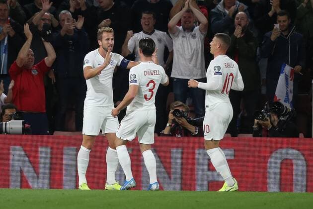 England v Kosovo UEFA EURO, EM, Europameisterschaft,Fussball 2020 Qualifiers Harry Kane of England celebrates scoring his side?s 2nd goal during the UEFA Euro 2020 Qualifiers match at the St Mary s Stadium, Southampton Content Not Available For UK Newspapers Copyright: xPaulxChestertonx FIL-13632-0031