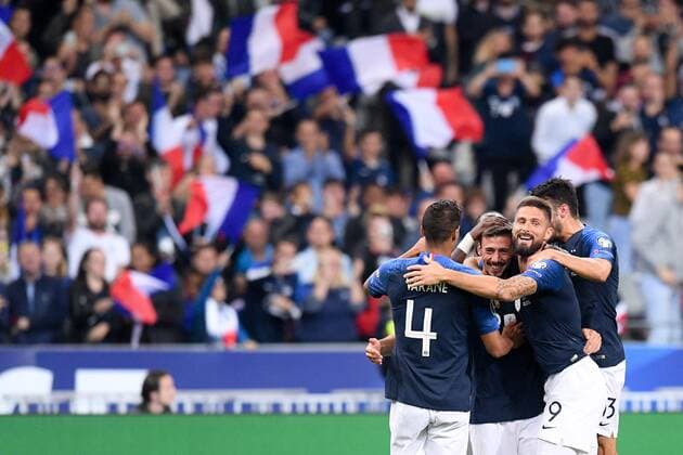 Sport Bilder des Tages Fußball, EM Quali, Frankreich - Andorra JOIE - 09 OLIVIER GIROUD (FRA) - 19 CLEMENT LENGLET (FRA) FOOTBALL : France vs Andorre - Qualifications Euro 2020 - 10 09 2019 FEP Panoramic 
