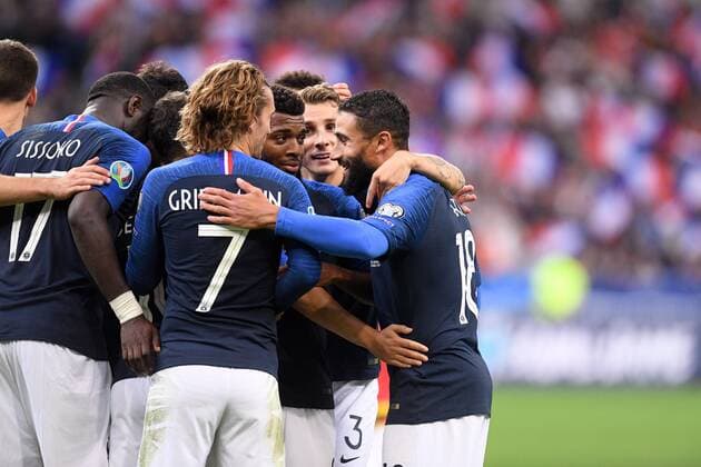 JOIE - 18 NABIL FEKIR (FRA) - 08 THOMAS LEMAR (FRA) FOOTBALL : France vs Andorre - Qualifications Euro 2020 - 10 09 2019 FEP Panoramic 